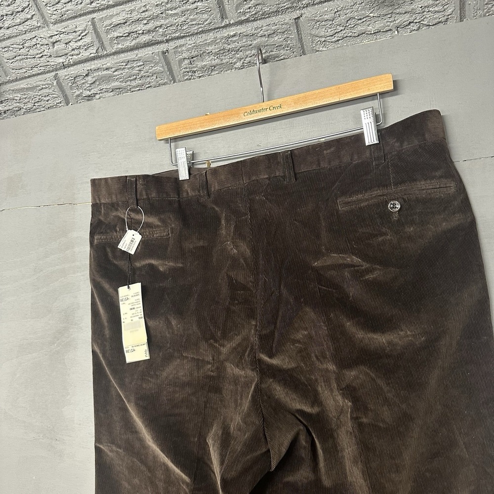 Hiltl‎ Corduroy Pants Mens 42xUnHem Brown Stretch Cord Napa Trouser Straight Leg